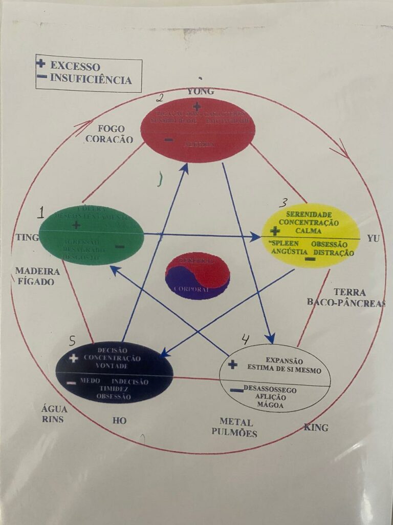Diagrama da teoria dos Cinco Movimentos da Medicina Chinesa